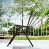 Outsunny Rattan Folding Chair Outdoor, 5-Position Adjustable Wicker Garden Dining Chair with High Backrest, Wide Armrest, for Patio, Terrace, Balcony, Orange