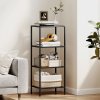 HOMCOM 4-Tier Shelving Unit, Modern Glass Shelf, Bookshelf, Storage Rack for Living Room, Home Office, Bedroom, Bathroom, 40 x 30 x 97 cm, Black