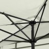 Outsunny 2.3m Half Parasol Semi Round Umbrella Patio Metal Frame Crank Handle for Balcony-- NO BASE INCLUDED, Off-White