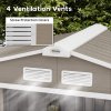 Outsunny 7 x 4ft Metal Garden Shed, Outdoor Storage Tool House with Ventilation Slots, Foundation Kit and Lockable Double Doors, Light Brown