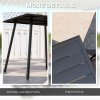 Outsunny Garden Dining Table for 4 Person, Square Outdoor Table with Easy Clean Slat Top, Rust Resistant Steel Frame, for Terrace, Balcony, 80 x 80 x 74 cm, Black