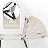 Outsunny Foldable Sun Lounger Set of 2 with 5-Position Adjustable Backrest, Outdoor Portable Recliner Chaise Lounge Chair with Breathable Mesh Fabric, Cream White