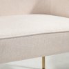 HOMCOM Accent Chair, Living Room Armchair, Vanity Chair with Gold Plating Metal Legs and Soft Padded Seat for Bedroom and Cafe, Cream