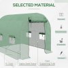 Outsunny 2.5 x 2m Walk-In Polytunnel Greenhouse, with Steel Frame, PE Cover, Roll-Up Door and 4 Windows, Green