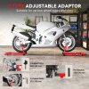 HOMCOM Motorcycle Stand Lift, 390 kg Capacity Convertible Front/Rear Motorbike Motorcycle Paddock Lift Stand with Adjustable U+L Fork Pin Adaptors, Wheels, Clamping Clips, Red