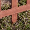Outsunny Pack of 12 Wooden Border Fences, Garden Fixed Picket Fence for Lawn Edging, Flowerbed, 60L x 1D x 34H cm, Rustic Brown