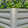 Outsunny Set of 2 Raised Garden Bed, Outdoor Planter Box with Galvanised Steel Frame for Growing Vegetables, Flowers and Herbs, 60 x 60 x 30.5 cm, Light Grey