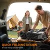 Outsunny 120L Festival Trolley on Wheels, Folding Camping Trolley Cart with Removable Canopy, All-Terrain Wheels, Adjustable Handle and Side Pockets for Garden Beach Fishing Shopping, Grey