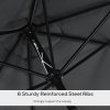Outsunny 3x2m Patio Parasol Garden Umbrellas Canopy with Aluminium Tilt Crank Rectangular Sun Shade Steel, Black