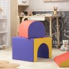 HOMCOM Baby Soft Play Set, 4 Piece Soft Play Equipment for Toddlers 12-36 Months, Climb and Crawl Foam Play, Kids Activity Play Toy, Red