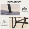 Outsunny 94 x 94 cm Garden Table with Parasol Hole, Outdoor Dining Table for 4, Square Patio Table with Stone-Grain Effect PC Board Top for Patio, Garden, Brown