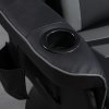 HOMCOM Massage Recliner Chair with Remote, PU Leather Recliner Armchair with Cup Holders and Side Pockets, Racing Style Reclining Chair with Headrest, 360° Swivel, Lumbar Support, Grey