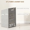 HOMCOM Bamboo Laundry Cabinet with Slatted Door, Bathroom Cabinet with Tilt-Out Hamper and Removable Liner Bag, 40 x 30D x 95 cm, Natural Wood Finish