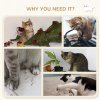 PawHut 4 Piece Cat Shelves, Cat Wall Furniture with Hammock, Scratching Posts, Soft Ladder, Steps, Jump Platforms, Cat Wall Shelves for Indoor Cats - Grey
