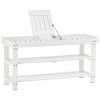 HOMCOM Shoe Bench, 3-Tier Wooden Shoe Rack with Hidden Storage Compartment, Slatted Shelves, Home Storage Unit, Hallway Furniture, White, 90L x 29W x45H cm