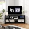 HOMCOM Corner TV Stand for 47 Inch Television, Modern TV Unit with 2 Open Shelves for Living Room, Bedroom, Black