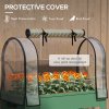 Outsunny Raised Garden Bed with Greenhouse Cover, Mobile Elevated Planter Box with Wheels and Bottom Shelf for Vegetables, Flowers, Herbs, 80 x 40 x 120cm, Green
