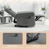 HOMCOM Recliner Armchair with 3D Kneading Massage, Breathable Leather Recliner Chair with Back Massager and Headrest, Electric Reclining Chair with Footrest, Remote, USB Port, Side Pockets for Home