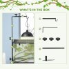 PawHut Reptile Lamp Stand, Adjustable Height and Width Heat Lamp for Reptile Amphibian Terrariums, Light Stand with Hook Hanging Steel Base - Black