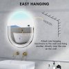 kleankin Bathroom Mirror with LED Lights, 70 x 50cm Dimmable Makeup Mirror with 3 Colour Light, Anti-fog, Memory Function, Touch Switch, Vertical or Horizontal Mounted