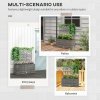 Outsunny 33L Garden PE Rattan Planter with Trellis, Free Standing Flower Raised Bed for Garden, Garden Planter for Climbing Plants, 84cm x 30cm x 107cm, Light Grey