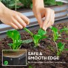 Outsunny 432L Square Raised Garden Bed Box with Weatherized Steel Frame for Vegetables, Flowers and Herbs, 120 x 120 x 30cm, Grey