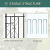Outsunny Outdoor Garden Arch with Double Gates, Metal Garden Arbor for Climbing Plants, Roses, Vines, Wedding Arch for Outdoor, 114L x 36W x 232H cm, Black
