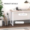 HOMCOM Computer Desk, Writing Table,Workstation for Home Office, Study with Metal Frame, Simple Assembly