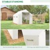 Outsunny 2 x 3(m) Walk-in Polytunnel Greenhouse with Wide Roll-up Door, 4 Mesh Windows, Tunnel Warm House Tent with UV-resistant PE Cover, White