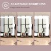 HOMCOM Vanity Mirror with Lights, 63x50 cm Lighted Makeup Mirror with 3 Colour Lighting Modes, 10X Magnifying, USB Charging Port, Phone Holder, 360 Degree Rotation, Touch Screen, for Dressing Table