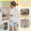AIYAPLAY Toy Kitchen Playset, Kids Play Kitchen Role Playing Game with Phone, Ice Maker, Stove, Sink, Utensils, for Ages 3-6 Years - White