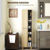 HOMCOM Bathroom Storage Cabinet, Bathroom Storage Unit, Freestanding Bathroom Cabinet with 6 Open Compartments and 6 Shelves