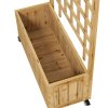 Outsunny Wooden Trellis Planter, Raised Beds for Garden with Wheels and Drainage Holes, Privacy Screen Planter Box to Grow Vegetables, Herbs and Flowers for Garden, Patio, Deck, Natural