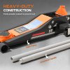 HOMCOM 3 Ton Hydraulic Low Profile Floor Jack, Heavy Duty Car Trolley Jack Lift with 7.5-50.5 cm Lifting Range, Dual Piston Pump, Wheels, Non-slip Handle for Car Van Garage Tyre Repair Change, Orange