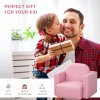 HOMCOM Kids Armchair Toddler Sofa Children's Chair, 2 in 1 Kids Table Chair Set with Wooden Frame, for 3 Years Old Girls Pink