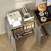 Vinsetto Filing Cabinet with Locking Doors & Shelves, 2-Tier Lockable Storage Cabinet with 2 Keys for Home Office, 80W x 40D x 80H cm, Grey