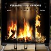 Outsunny Smokeless Fire Pit, 16 x 16 cm Stainless Steel Portable Wood Burning Firepit with Poker, Wood or Pellet Fuelled Tabletop Fire Pit for Garden Camping Bonfire Party, Black