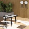 Outsunny Folding Stool Set of 4, Decorative Garden Stool Chair with Safety Latch, Foldable Garden Stools with Powder-Coated Steel Legs HDPE Seat and Handle for Indoor and Outdoor, White