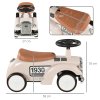 AIYAPLAY Kids Ride On Sliding Car, Foot to Floor Slider with Steering Wheel, Horn, Under-Seat Storage, Suitable for Ages 12-36 Months - Cream White