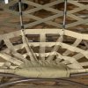 Outsunny Egg Chair Outdoor, 2 Seater Folding Weave Garden Furniture Chair with Cushion, Cup Pockets for Patio Balcony - Khaki