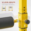 SPORTNOW Bulgarian Split Squat Stand, 12-Level Adjustable Single Leg Squat Machine with Foam Roller and Anti-Slip Pads for Lower Body Strength Training, Yellow