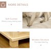 PawHut Wooden Dog Crate End Table w/ Double Doors, Furniture Style Dog Crate for Medium Dogs, Indoor Use w/ Soft Washable Cushion