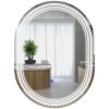 kleankin Bathroom Mirror with LED Lights, 70 x 50cm Dimmable Makeup Mirror with 3 Colour Light, Anti-fog, Memory Function, Touch Switch, Vertical or Horizontal Mounted