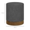 HOMCOM Modern Round Footstool, Corduroy Fabric Upholstered Foot Stool with Padded Seat for Living Room, Entryway