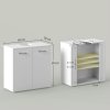 kleankin Under Sink Cabinet, Bathroom Vanity Unit, Pedestal Under Sink Design, Storage Cupboard with Adjustable Shelf, High Gloss, White