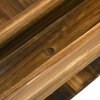 Outsunny 5FT Wooden Garden Bridge with Planters on Safety Railings, Stained Finish Arched Footbridge for Pond, Stream, Carbonized