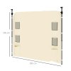 Outsunny Gazebo Side Panel, Canopy Sidewall Panel with 4 Mesh Bags and 2 Storage Pockets for 3 x 3 m Straight Leg Pop Up Gazebos, 1 Pack Sidewall Only, Beige