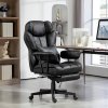 HOMCOM Massage Office Chair with 6 Point Massage and Heat, Desk Chair with Footrest, Reclining Backrest, Swivel Wheels, Adjustable Height, Black