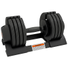SPORTNOW 24KG Single Adjustable Dumbbell, 4-in-1 Weights with Storage Tray and Non-Slip Handle, Home Gym Fitness Equipment, Black