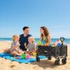 Outsunny 90L Festival Trolley on Wheels, Folding Camping Trolley Cart with Adjustable Handle, Portable for Outdoor, Garden, Shopping, Fishing, Black